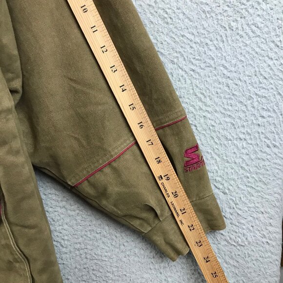 STARTER VINTAGAE‎ 90's Aztec Hood Rugged Forrest Green Thick Jacket Small - Picture 11 of 16